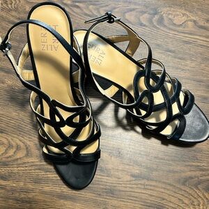 Naturalizer Black Strappy Heels